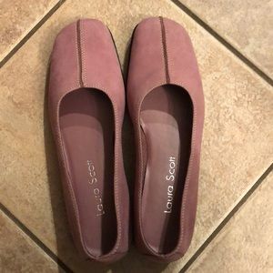 Blush pink suede flats